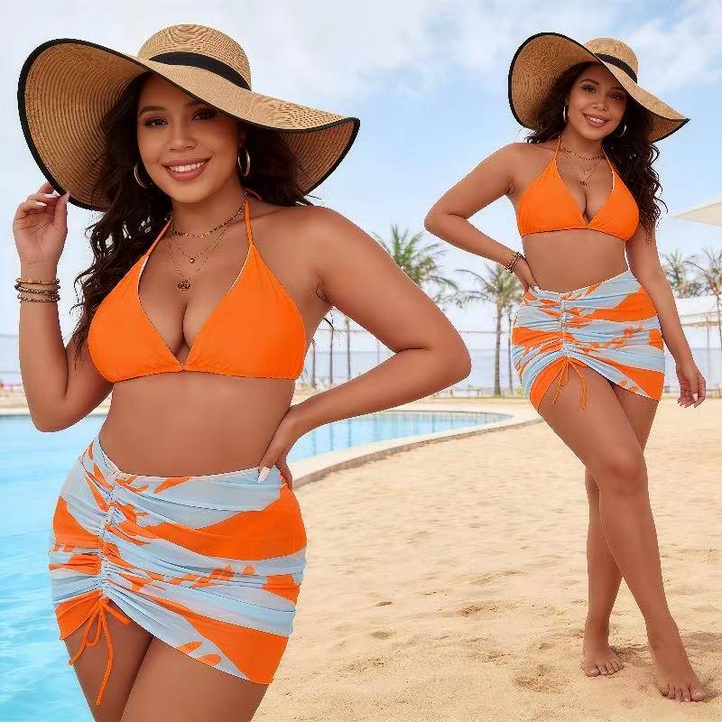 2026 Sexy Print Plus Size 3 Piece Bikini Set Women's Wholesale Bathing Suits  Cover up Big Size Beachwear Full Figure Swimwear| Alibaba.com