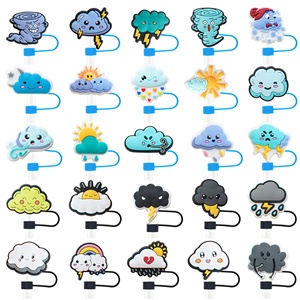 Wholesale High Quality Weather Series 10Mm Soft Plastic Rubber Reusable <b>Hat</b> Cartoon Cute Straw Topper - Product Image 1
