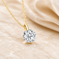 Collier à breloque en moissanite plaqué or 18 carats sur argent 925, résistant au ternissement, design minimaliste unique, clarté VVS1, sertissage griffe GRA