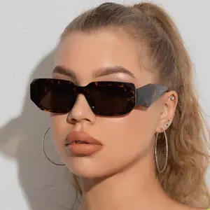 2024 Logo Square Lentes De Sol Woman Fashionable Sun Glasses Vintage Plastic Futuristic Womens Sunglasses Designers 2023