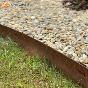 6 Pack 6 Inch New Style Weathering Rust Rectangle Corten Steel Garden Edging 180 Degree Top Bend Border - Product Image 3