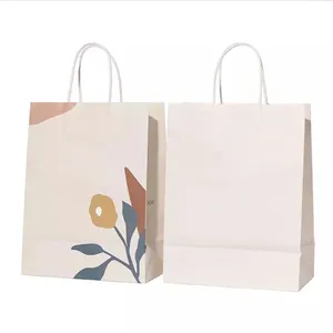 Vente en gros de sacs en papier kraft brun Sacs cadeaux en papier machine personnalisés avec impression