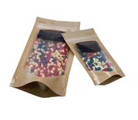 Pochette refermable recyclée à fermeture éclair avec finition brillante Sac en papier kraft biodégradable Emballage pour aliments secs Type PET Aliments pour animaux de compagnie