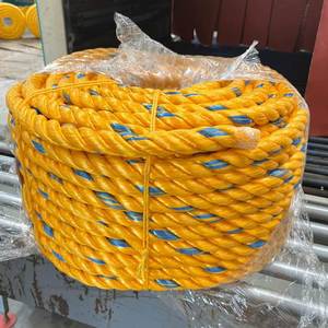 PP Danline Fibrillated Yellow Blue Twisted 3-Strand Polypropylene <b>Fishing</b> Rope 7mm 9mm 11mm for Singapore Indonesia Packaging - Product Image 1