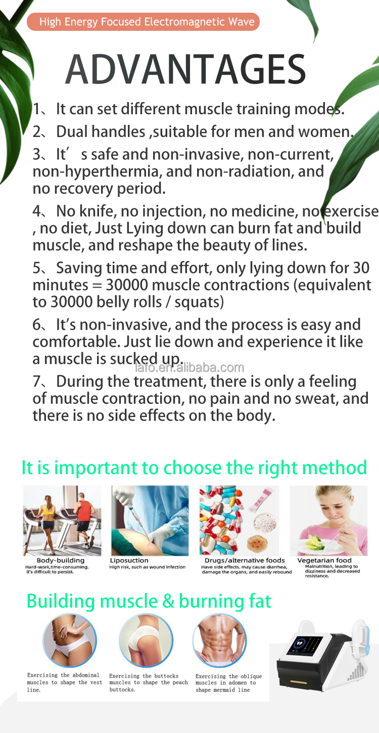 2022 4 handle hiemt muscle building machine electromagnetic stimulation device / fat burning muscle stimulation hiemt LF