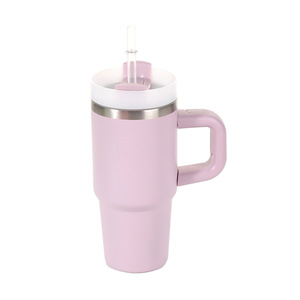 Stainless Steel Tumbler 14oz Handle Vacuum <b>Insulated</b> <b>Mug</b> With Straw For Travel And Car Use - Product Image 4