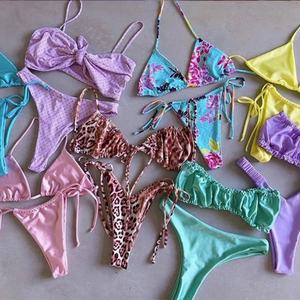 Custom Designer <b>Thongs</b> and g String Sexy Micro Bikini Wholesale Swim Wear Bikini <b>Beach</b> Wear Women Recycled Material Bikini - Product Image 4