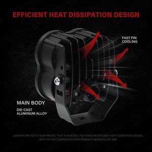 Luz LED Cuadrada RGB Impermeable de 4'' Pulgadas 12V para Camioneta <span class=keywords><strong>4x4</strong></span>, Luz Antiniebla, Luz de Conducción, Luz de Posición DRL UTV para 15000LM 200W - Product Image 4