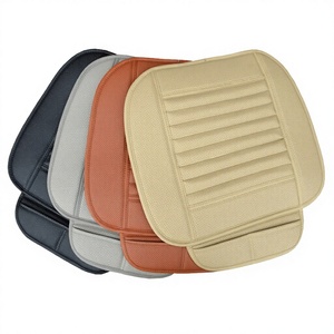 シフト防止設計、通気性、迅速な取り付け、本革製オートシートカバー、背もたれなし、3セット、ほとんどの車種に対応 - Product Image 1