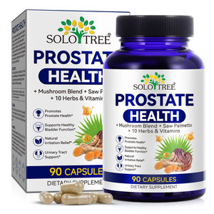 SOLOTREE Complément alimentaire sans gluten pour la santé des voies urinaires, l'équilibre de la vessie et la santé de la prostate, capsules avec du palmier nain pour hommes - Product Image 1