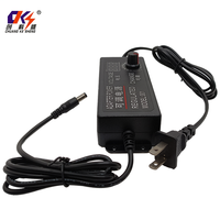 Vente directe d'usine, adaptateur d'alimentation à tension réglable 3-12V 5A DC avec affichage numérique LED pour CCTV, bande lumineuse LED, moteur