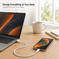 Câble USB PD 60W, design tressé, alliage d'aluminium tressé, compatible avec ordinateur portable, moniteur, téléphone portable