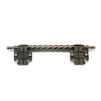 Manijas de ataúd con diseño de giro de metal, longitud personalizada, suministro funerario