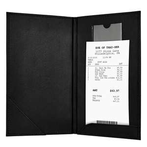 Porta-Contas de Cuero Sintético Negro para Restaurante, Porta-Contas para Restaurantes - Product Image 1