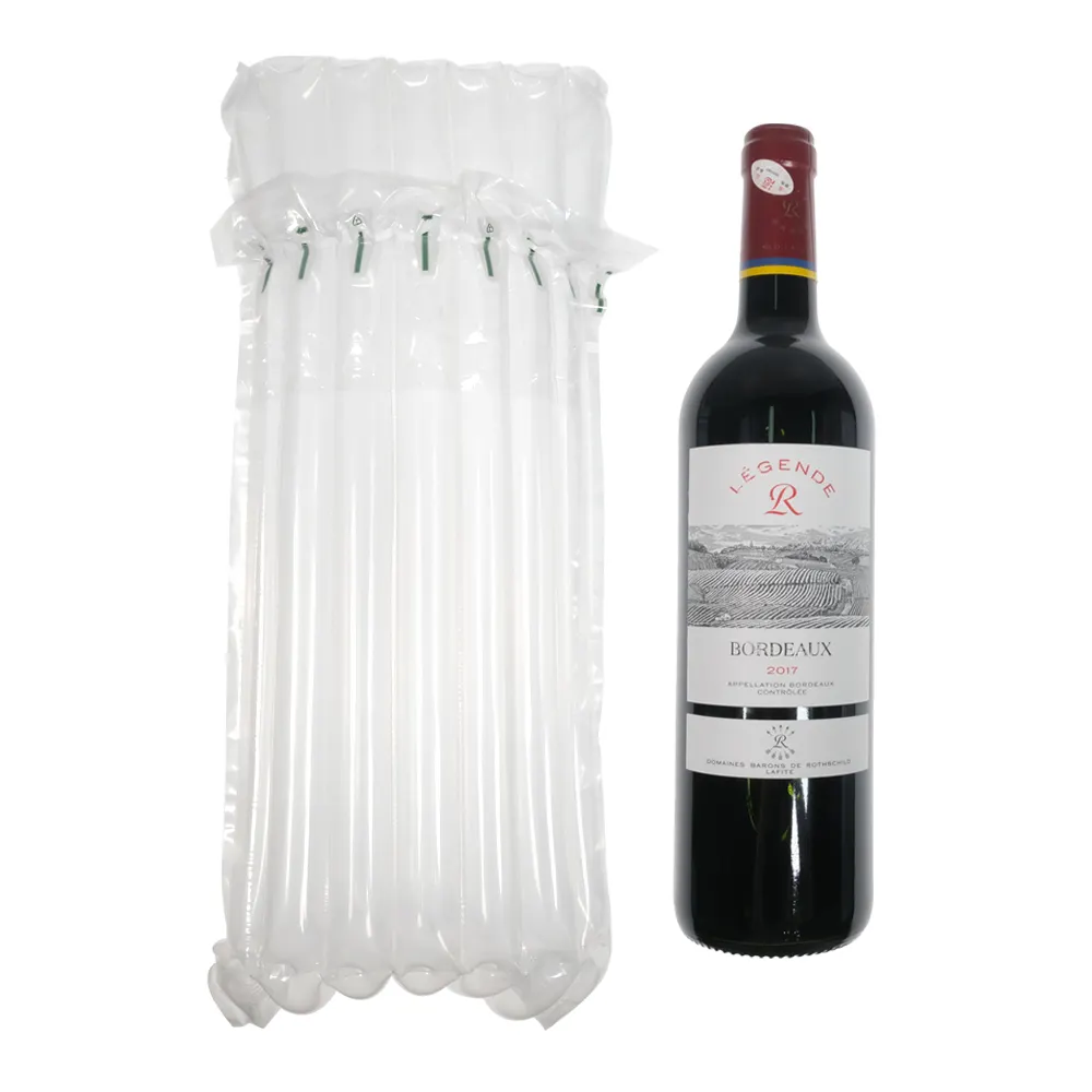 บรรจุภัณฑ์แบบเป่าลมสำหรับขวดแก้วไวน์แบบใช้ลมกันกระแทกถุงป้องกันบรรจุภัณฑ์สำหรับห่อไวน์แดง