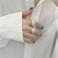 Ada Jewelry - Bagues en argent 925 - Argent sterling - Style coréen - Bague en forme de cœur tendance - Vente en gros