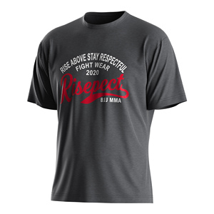 T-shirt imprimé rétro pour homme, couleur unie, équipement de fan BJJ MMA, logo 3D personnalisé en relief - Product Image 4