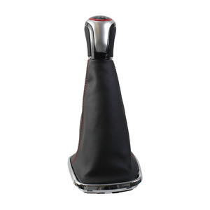 Volkswagen Car Gear <b>Shift</b> <b>Knob</b> Leather 5 6 Speed Ergonomic Red Stitching Fit GOLF4 BORA 98 04 - Product Image 1