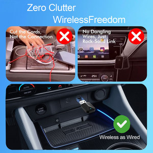 Mini caja con cable a CarPlay inalámbrico y Android Auto adaptador inalámbrico <span class=keywords><strong>Spotify</strong></span> para Toyota Mazda Nissan Camry Audi Ford Kia Hyundai - Product Image 4