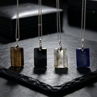 Collier Pendentif Facetté en Cristal Naturel Améthyste Quartz Rose Pierre Précieuse Bohème Bijoux de Guérison Accessoires