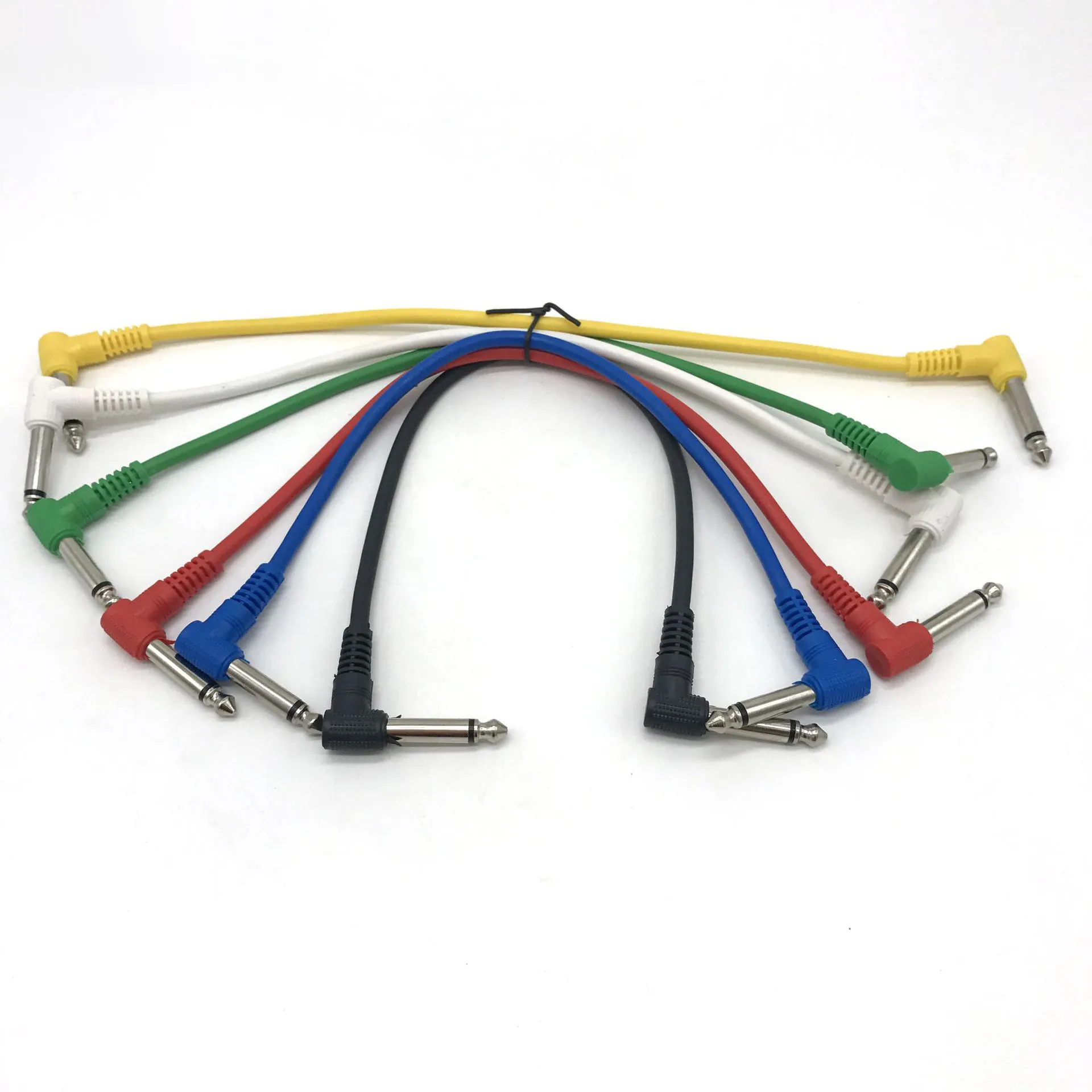 Factory Wholesale Price 6 colors /set Electric Guitar Cable 30cm Electric Bass Effect Cable electric guitar accessories