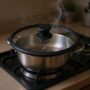 Glass <b>Lid</b> <b>With</b> Silicone Rim And Steam Vent 20Cm For <b>Pans</b> - Product Image 3