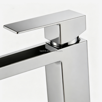 Robinet cascade à prix d'usine, en acier inoxydable 304, moderne, pour lavabo, eau chaude et froide, à poser sur comptoir, simple