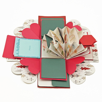 Boîtes d'emballage de bijoux colorées personnalisées avec couvercle et base à ouverture surprise, boîtes cadeaux multicouches DIY pour Noël