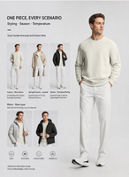 Pull tricoté pour homme avec logo personnalisé, tissu en mélange de six fibres à trois couches, pull en coton structuré pour homme