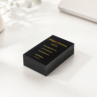 Carte de visite de luxe en feuille d'or, carton noir 350 g/m², logo personnalisé, fabrication directe, estampage à chaud, pour la protection des cadres