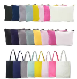 12Oz 14Oz 16Oz Reizen Toilettas Make-Gouden Rits Pouch Plain Katoenen Canvas Cosmetische Tas