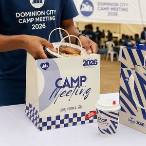 Custom Design Your Own Logo Eco-Friendly Recyclable Restaurant Delivery Takeout Packaging Kraft Takeaway Food Paper <b>Bag</b> - Product Image 1