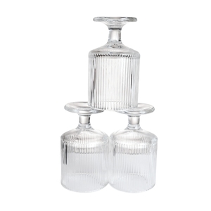 ชุดถ้วยแก้วใส6ชิ้นมีลายทางแนวตั้งสำหรับบาร์ปาร์ตี้ทันสมัย - Product Image 3