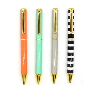 inexpensive good quality ballpoint pen different color metal custom printed pen with logo