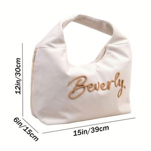 Bolso Bandolera de Pana Bordado Personalizado, Bolso Tote con Nombre para Mujer, Bolso de Mano de Gran Capacidad para Compras/Dias de Trabajo - Product Image 5