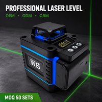 Niveau laser vert industriel 4D à 16 lignes et 360 degrés, auto-nivelant, outil de nivellement croisé pour l'installation de carreaux muraux/solaires AAA