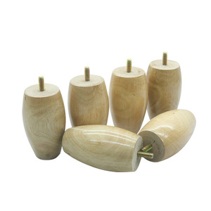 Eucalyptus Wood Round Feet Egg Shaped 10mm Conical Furniture Legs Easy Installation Rustic Style Hardware Accessories - Product Image 4