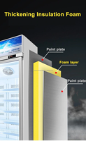 Ventilateur en verre transparent commercial à 3 portes refroidissant la capacité du refroidisseur 1800L d'affichage de réfrigérateur de fleur