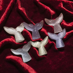 Haute qualité 4cm beaucoup de couleurs oeil de chat cristal queue de sirène sculpture artisanat ornement pour la décoration intérieure - Product Image 4