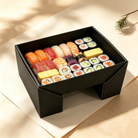Scatola di Carta Personalizzata per Sushi da Asporto, con Coperchio a Forma di Aeroplano e Base a Libro, Stile Apertura a Porta, per Ristoranti e Cibo da Asporto