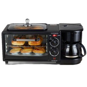Máquina de Desayuno Multifuncional Tres en Uno para Comercio Exterior y Comercio Electrónico Transfronterizo: Cafetera, Tostadora y Horno Metálico 1 - Product Image 1