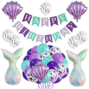 Globos de Sirena Número <span class=keywords><strong>6</strong></span> para Fiesta de Cumpleaños Número <span class=keywords><strong>6</strong></span>, Decoración de Cola de Sirena para Niñas - Product Image 2