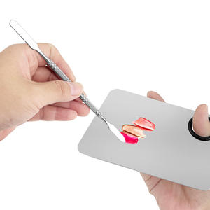 Nueva llegada Logo Impresión 304 Acero inoxidable Base de maquillaje cosmético Mezcla Espátula de acero inoxidable pulido - Product Image 4