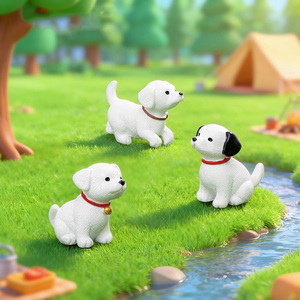 Mini figurines de chiens en résine mignonnes pour la décoration de jardins féériques, micro-paysages et maisons de poupées - Product Image 3