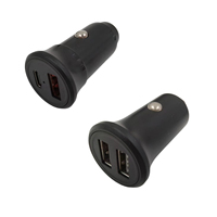 Pengisi Daya Mobil Pengisian Cepat, Adaptor Pengisi Daya Ponsel Mobil USB & Type-C PD Dua Port, Kompatibel dengan IPhone, Samsung Galaxy...