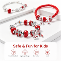 Kit de bracelet porte-bonheur calendrier de l'Avent de Noël, ensemble de fabrication de bijoux en alliage pour compte à rebours de 24 jours, pour enfants, cadeaux de fête