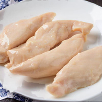 Friandises pour animaux de compagnie au poulet vapeur OEM, riches en protéines, au lait de chèvre et saveur herbe, pour chats et chiens, poulet bouilli 100% véritable
