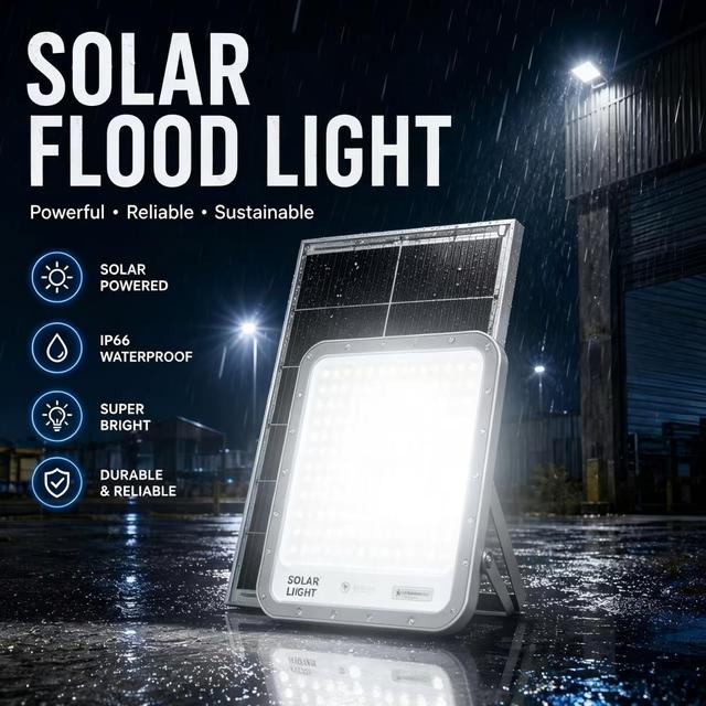 High Capacity Solar Carbon Floodlight 400W Remote Control Aluminum IP65 Outdoor Pathway Landscape Garden Flood Light