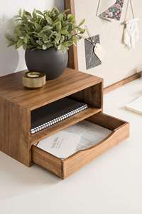 Gran oferta, estante de cabecera hecho a mano flotante de madera moderna, recién llegado, estante de soporte flotante montado en la pared de mediados de siglo - Product Image 3