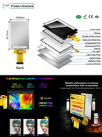 شاشة LCD صغيرة الحجم من نوع Polcd مقاس 3.5 بوصة، واجهة MCU 16 بت، واجهة SPI، دقة 320x480، لوحة ILI9488، شاشة تعمل باللمس السعوي.